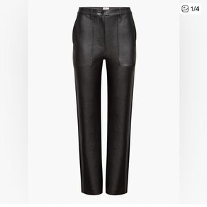Wilfred Free Lucy High Waisted Black Faux Vegan Leather Pants from Aritzia
